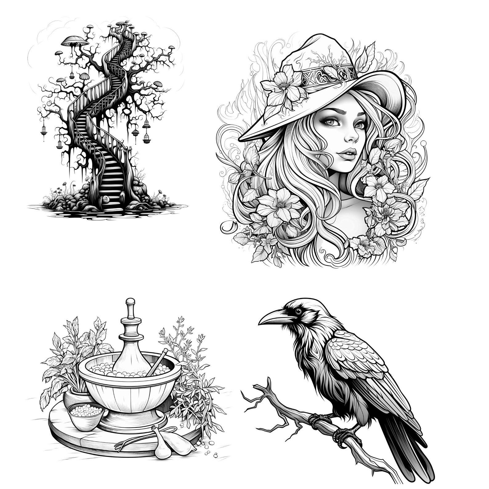 Procreate Witches Theme Stamps | 100+ Spooky Elements Procreate Brushes ...