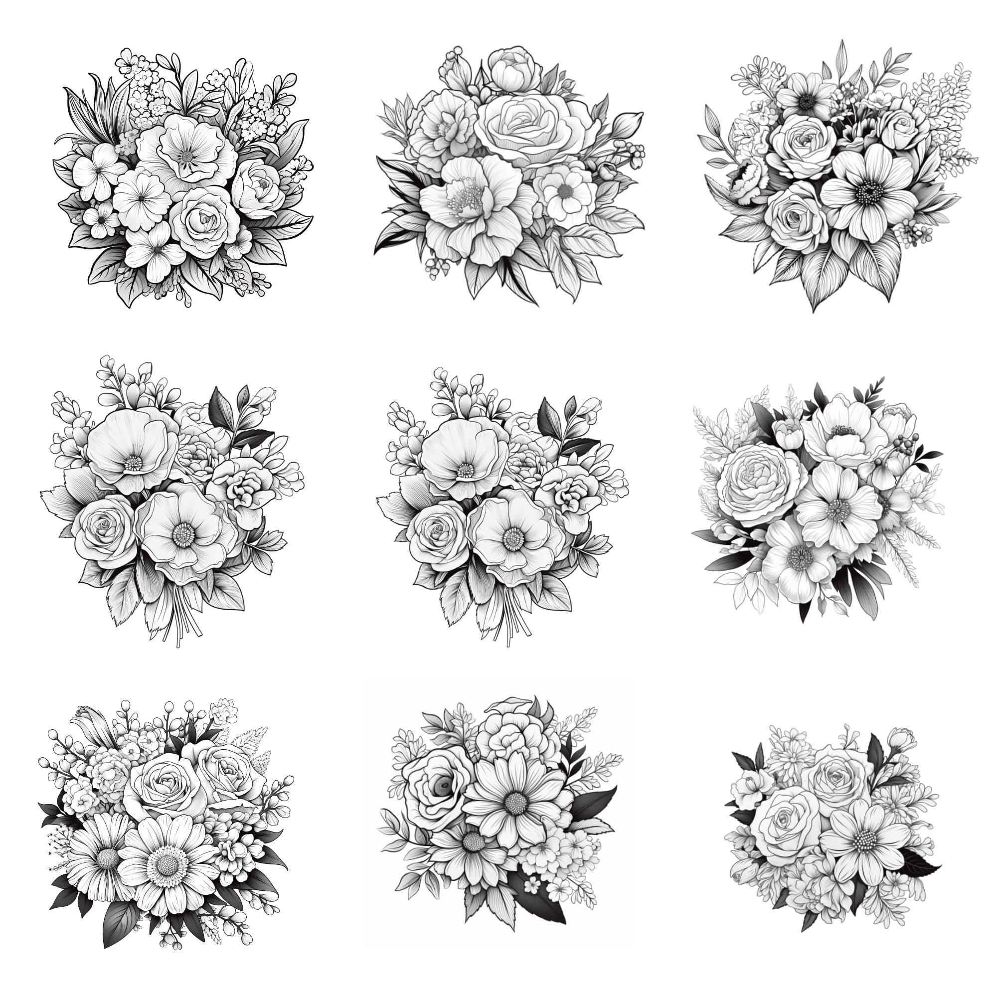 Procreate Flower Bouquet Stamps | 100+ Flower Bouquet Procreate Brushes ...
