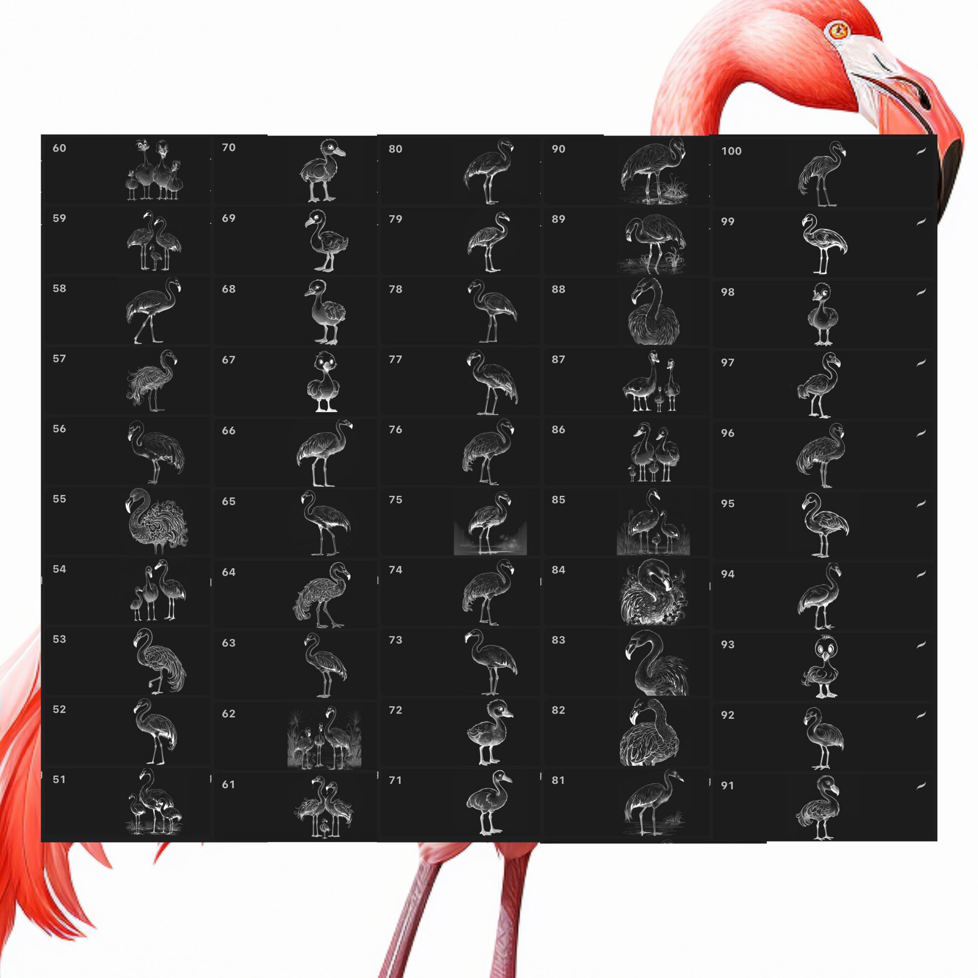 Procreate Animals Stamps | 100+ Flamingo Procreate Brushes | Animal ...