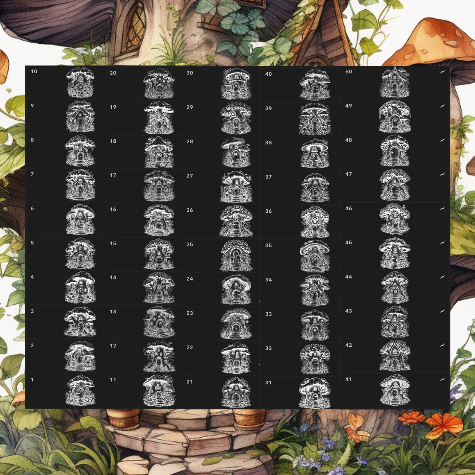 Procreate Fairy Houses Stamps | 100+ Mystical Fairy Houses Procreate ...