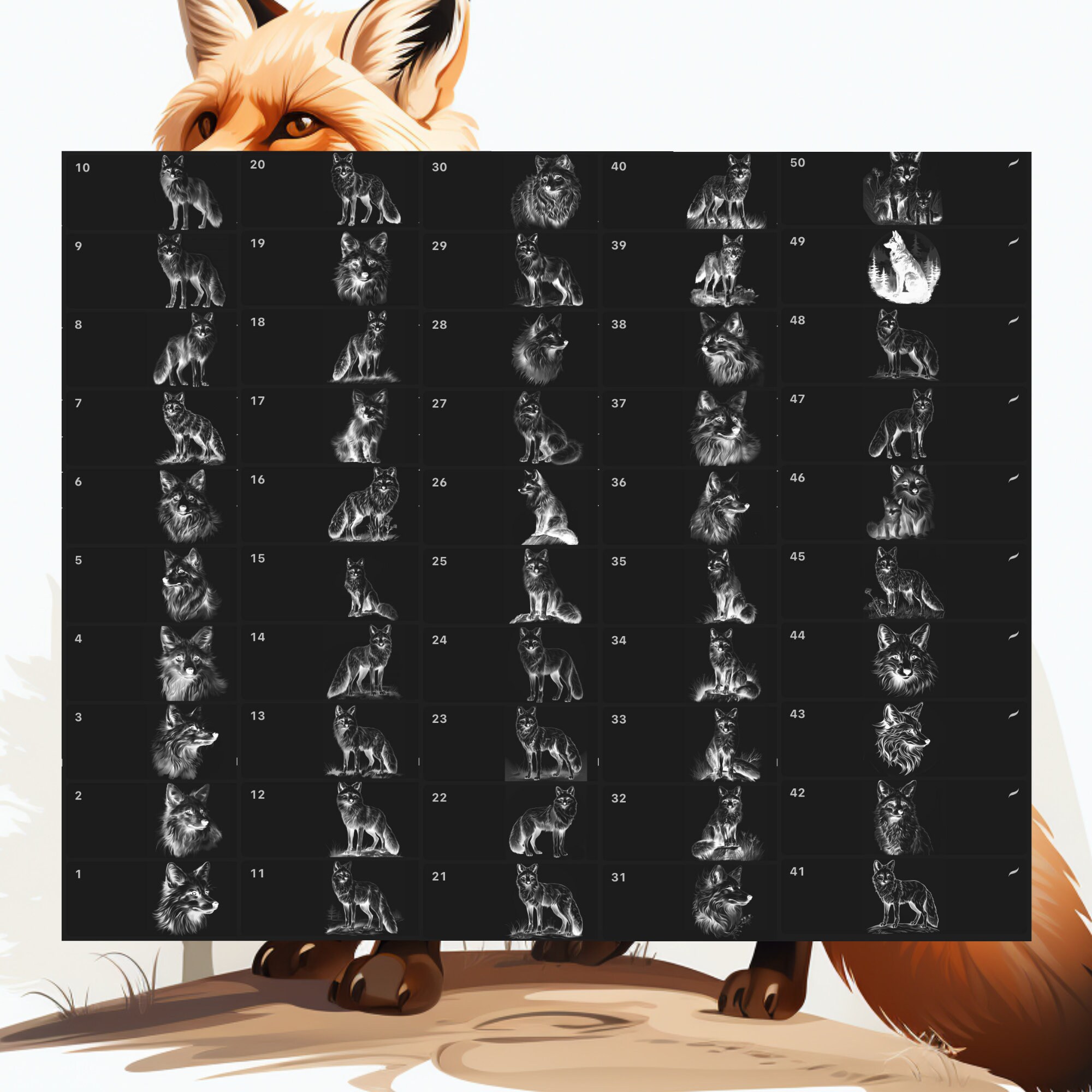 Procreate Animals Stamps | 100+ Fox Procreate Brushes | Animal ...