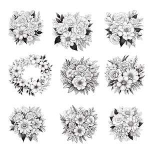 Procreate Flower Bouquet Stamps | 100+ Flower Bouquet Procreate Brushes ...