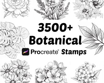 Procreate Botanical Bundle Stamps | 3500+ Flowers Procreate Brushes | Botanical Procreate | Nature Procreate | Plants Procreate Stamp