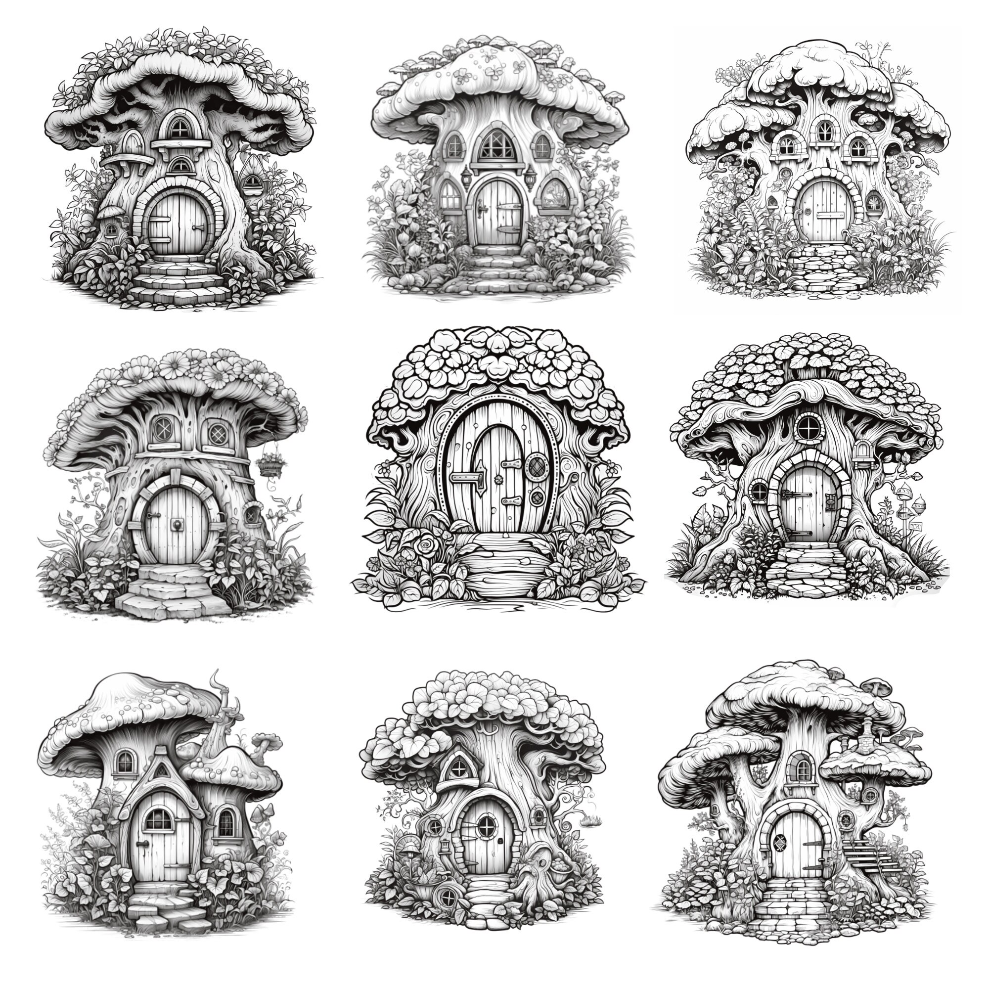 Procreate Fairy Houses Stamps | 100+ Mystical Fairy Houses Procreate ...