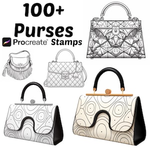 Sellos para carteras de Procreate / Más de 100 pinceles para bolsos de mujer de Procreate / Pinceles para ropa de Procreate / Sellos para Procreate / Moda linda de Procreate