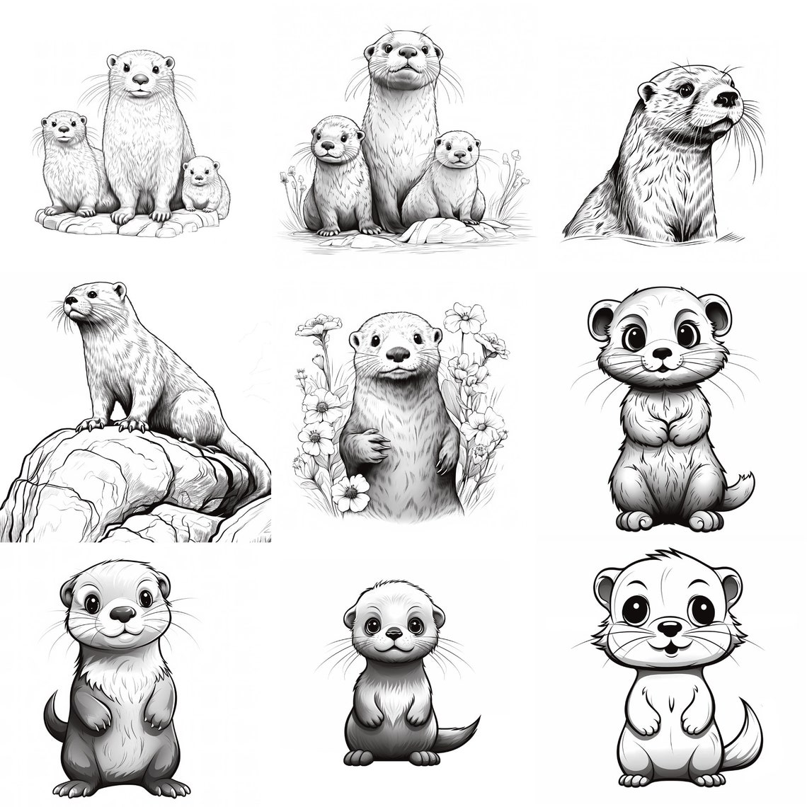 Procreate Animals Stamps | 50+ Otter Procreate Brushes | Animal ...