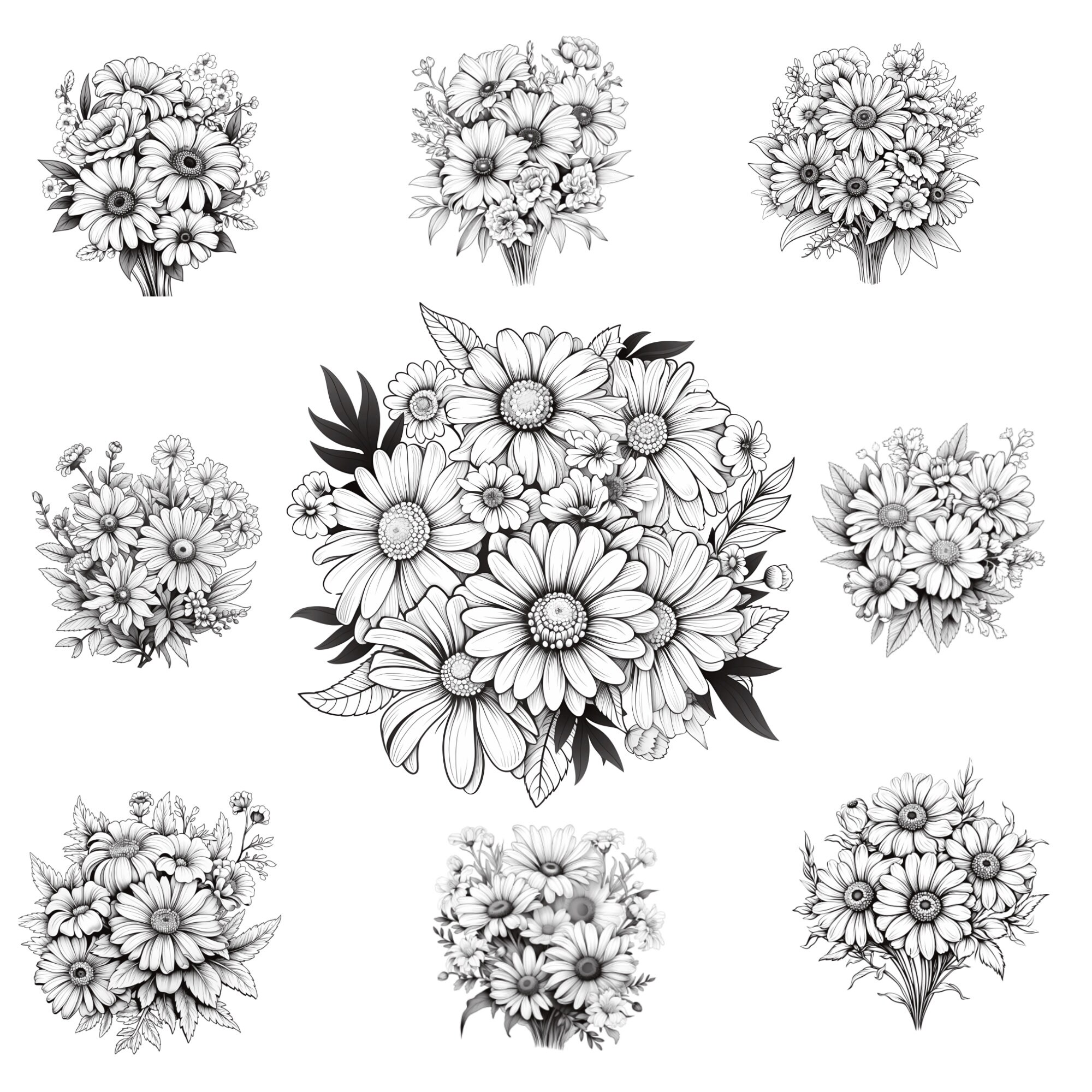 Procreate Daisy Flower Stamps | 100+ Daisy Flower Procreate Brushes ...