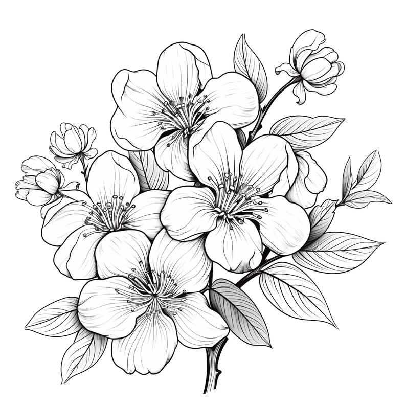 Procreate Cherry Blossom Flower Stamps | 100+ Cherry Blossom Flower ...