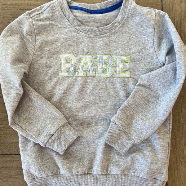 Children’s Embroidered Keepsake Sweatshirt for Toddler Kid, Match with Mom