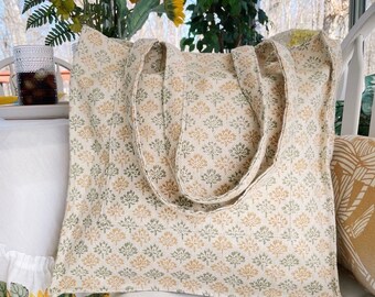 Woven Vintage Upcycled Linen Maxi Oversized Boho Neutral Tote Bag