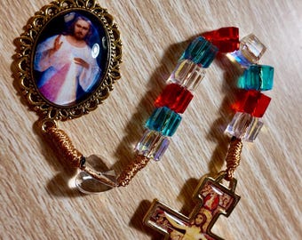 Divine Mercy pocket rosary | paracord | Jezu ufam Tobie | Jesus, I trust in You. | MCJ Rosaries