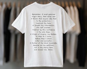 Memorare shirt | Blessed Virgin Mary's motherly mantle | Unisex Garment-Dyed T-shirt for Catholics
