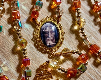 Shroud of Turin + Gold Pardon Crucifix | micro paracord | MCJ Rosaries