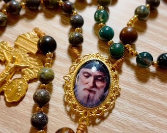 St. Charbel Makhlouf + Pardon Crucifix | sliding paracord rosary | Lebanese saint | Maronite Catholic Church | MCJ Rosaries