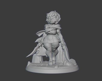 DnD Miniature 32mm Rinny The Halfing Rouge By Twin Goddess Miniatures