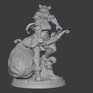 DnD Miniature 32mm Archer Squirrel  By Twin Goddess Miniatures