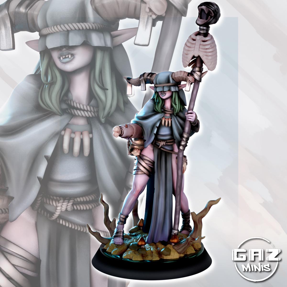 Dnd Miniature 32/75mm Necromancer Violet Duskmire by Gaz Minis