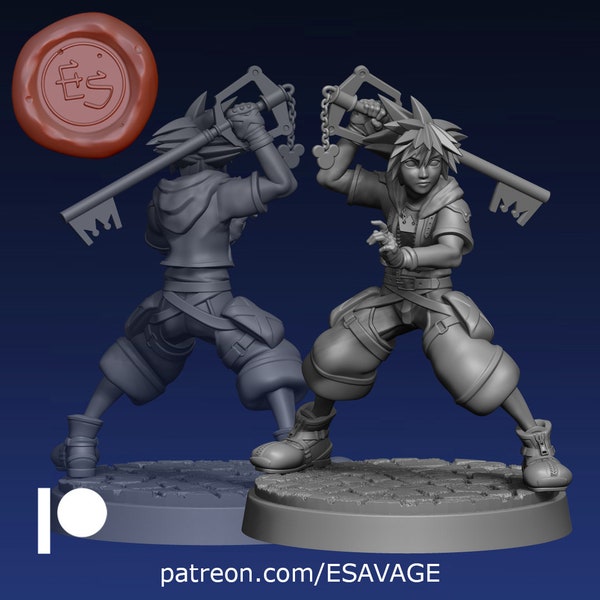 Sora From Kingdom Hearts by EthanTSavage 32mm DnD Miniature