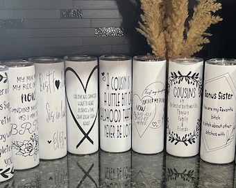 Vasos delgados personalizados con tapa de rosca