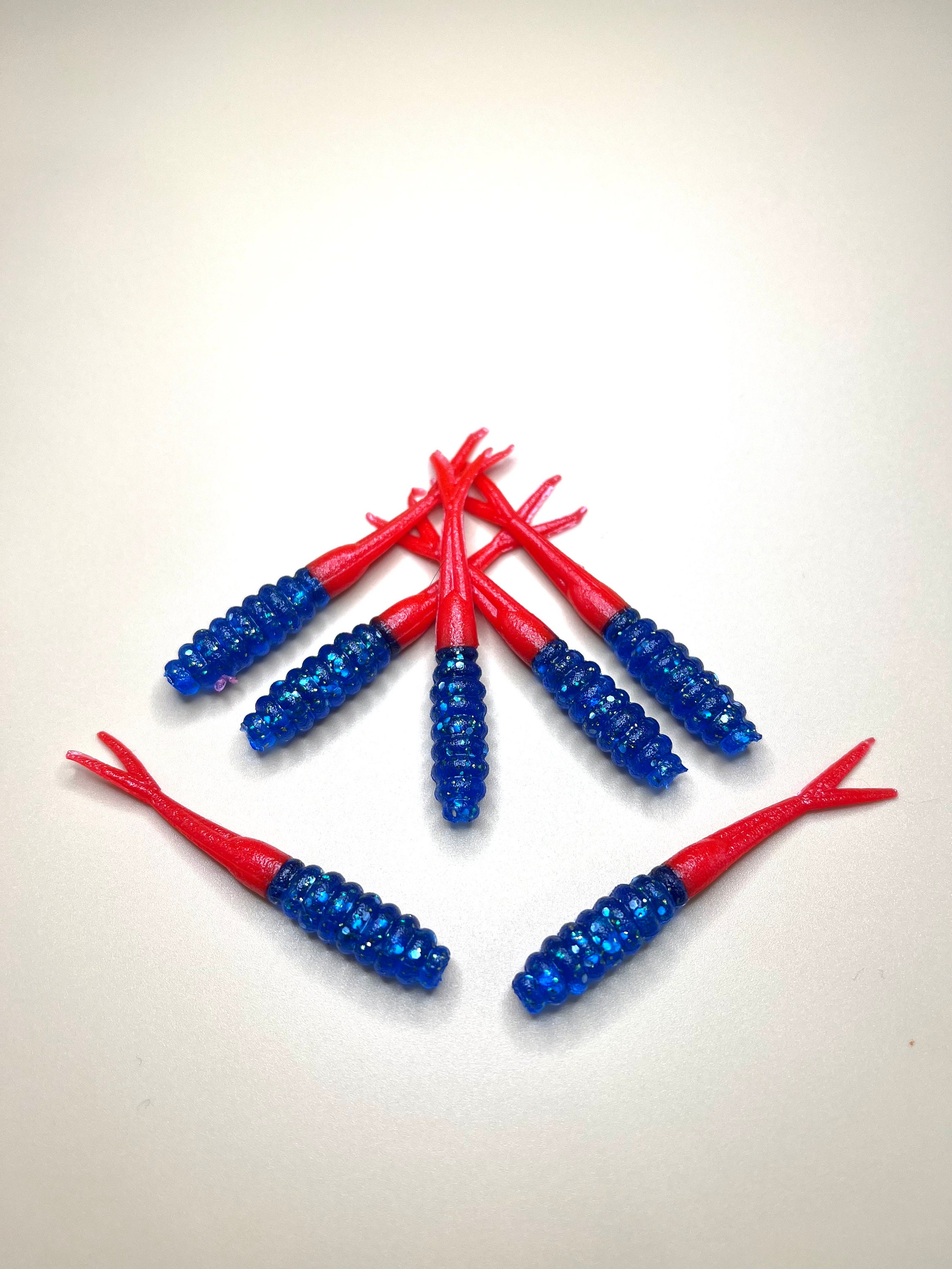 East Rain Grub Soft Baits With Fork Roll-Tail - 6cm/2.36in, 2.4g, 6 Color Options For Fresh/Saltwater