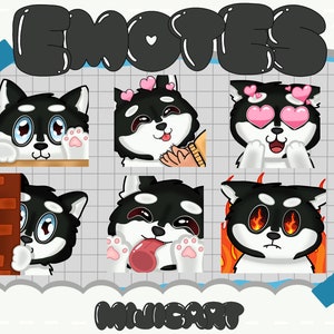 Twitch Emotes I Discord Emotes I Streaming Emote Bundle I 6 Emotes I Cute Husky Emote Bundle I Animal Emotes I Dog Emote Bundle