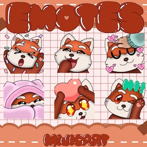 Twitch Emotes I Discord Emotes I Streaming Emote Bundle I 6 Emotes I Cute Red Panda Emote Bundle I Animal Emotes