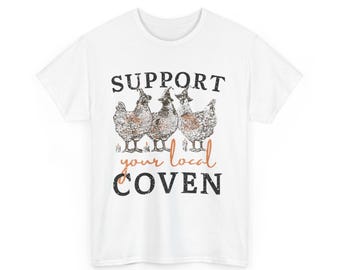 Camiseta de bruxa, vestuário Wiccan, roupa oculta, camiseta pagã, presente de Halloween, camiseta de apoio ao seu coven local
