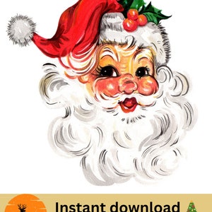 Retro Santa Christmas PNG Sublimation Design Gift, Vintage Christmas Sparkle Download, Vintage Santa Clipart, cricut Christmas SVG for Shirt