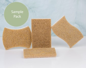 Sample Pack Compostable Sponges Multipurpose Biodegradable Cellulose and Coconut Fibre/Coir Cleaning Scrubber Sustainable Eco Vegan Kitchen