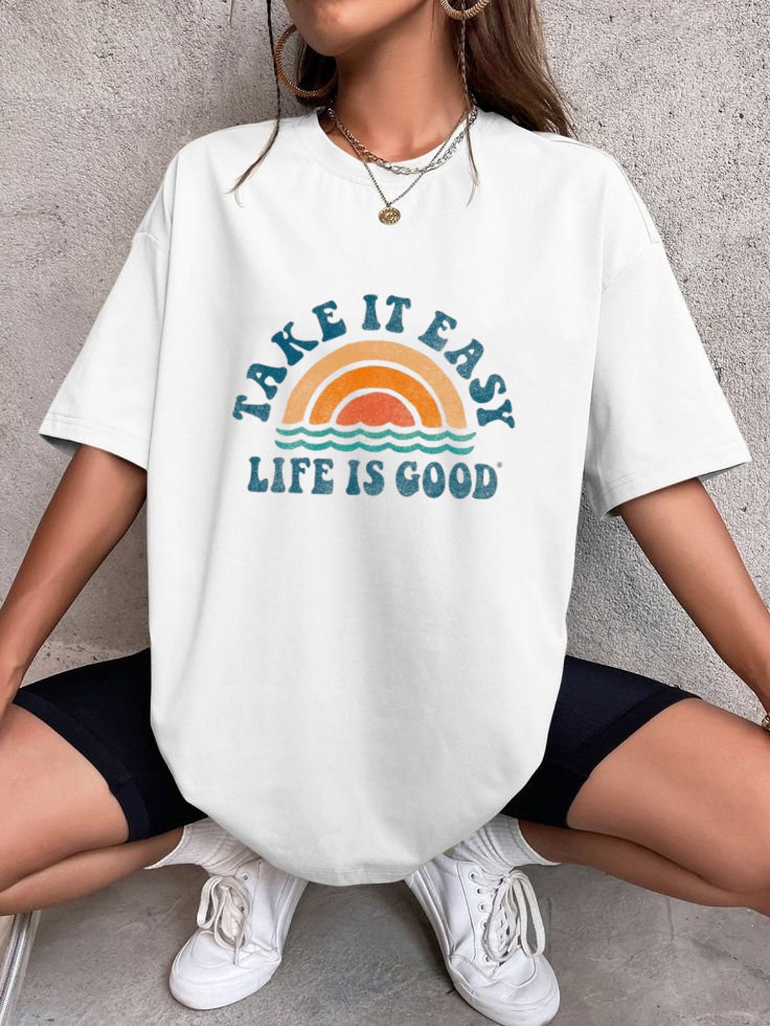 Take It Easy Life is Good Aesthetic Shirt, Inspirational Shirt, Quote