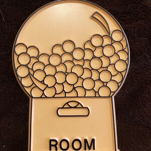 Vintage Tri-chem Bubble Gum Room door plaque with letters for use with TriChem, Artex, Hobbytex or hobby paint. New condition.
