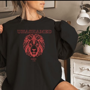 Christian Lion Crewneck Sweatshirt, Lion of Judah Shirt, Christian Christmas Gift, Gift for her, Gift for him, Bible Verse, Inspirational
