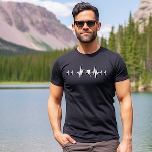 Skier gift, Ski shirt, Winter sports, heartbeat shirt, ski boyfriend gift, ski girlfriend gift, -shirt, gift for him, gift for her,