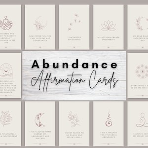 Tarjetas de Afirmación de Abundancia y Riqueza, Abundancia Financiera, Tarjetas de Afirmación Positiva, Tarjetas de Dinero, Prosperidad, Manifestación, conjunto de 30