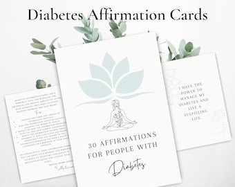 Diabetes Affirmation Cards, Empowering Wellness (Digital Download)