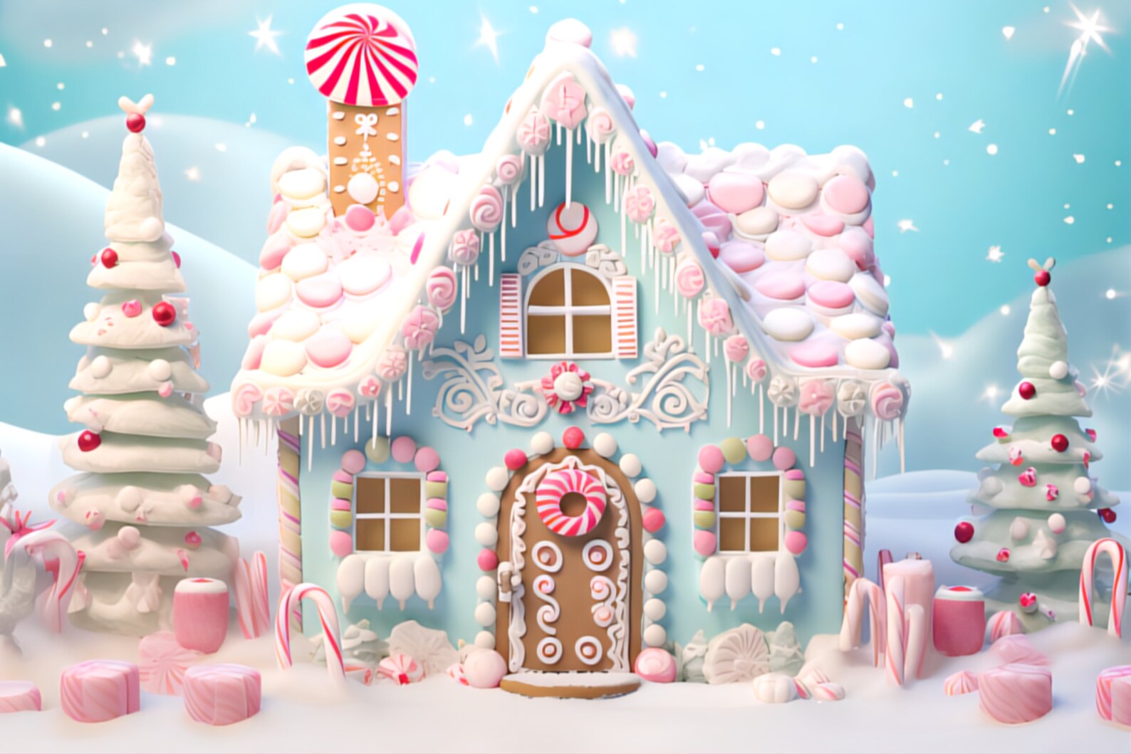 18 Image Christmas Gingerbread House Man Digital Backdrop Photo Overlay ...