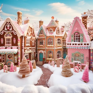 20 Image Christmas Gingerbread House Digital Backdrop Photo Overlay ...