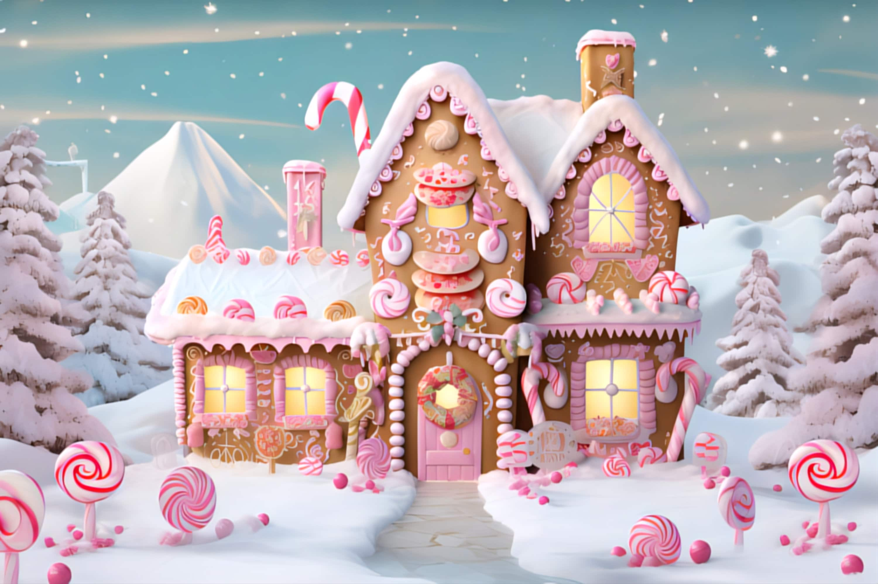 22 Image Christmas Gingerbread House Man Digital Backdrop Photo Overlay ...