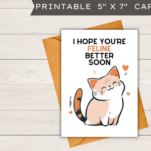 Carte de rétablissement, carte vierge imprimable, carte sur le thème de la nourriture, j'espère que vous vous sentirez mieux bientôt