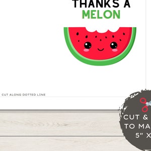 Printable Thank You Card | Blank - Thanks a Melon 2 - Etsy