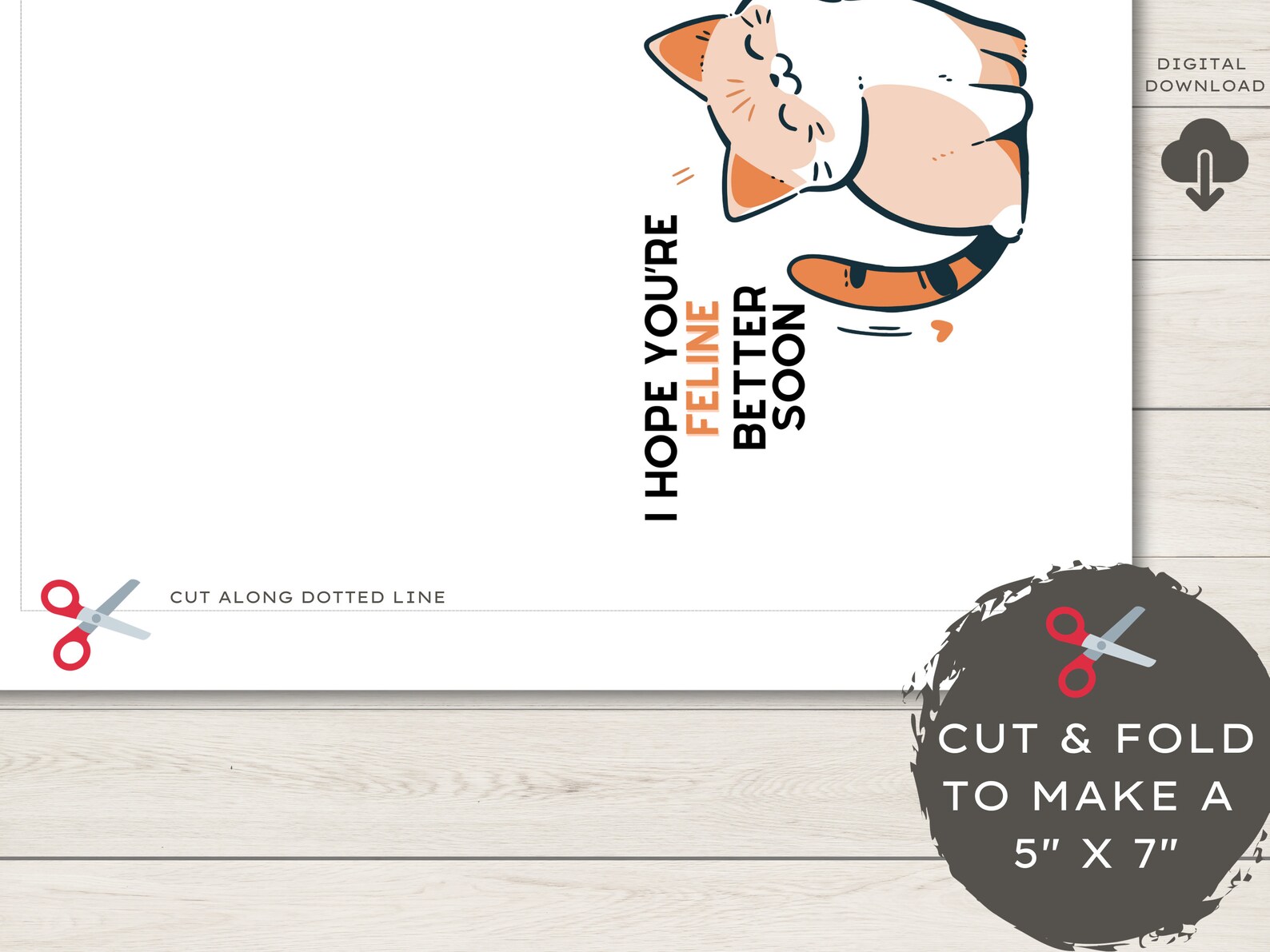 8ct Get Well Soon Card Assortment Printable and Digital Blank - Etsy