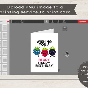 Printable Birthday Card Blank Card Wishing You A Berry Happy Birthday image 4