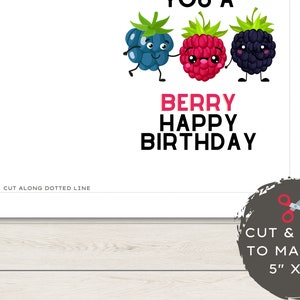 Printable Birthday Card Blank Card Wishing You A Berry Happy Birthday image 3
