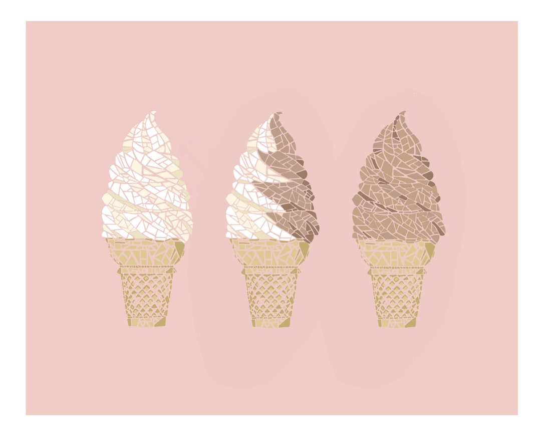 Ice Cream Cones - Printable Image - 8x10 Digital Download - Pink - Etsy