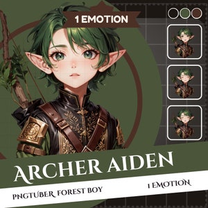 PNGTuber Model Archer Boy Pngtuber Premade Model Png Tuber Premade Forest Vtuber Model Boy Pngtuber Vtuber Model Male Pngtuber Boy Png
