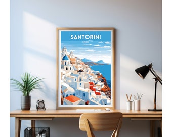 Santorini | Greece | Travel Poster | Wall Art | Digital Download