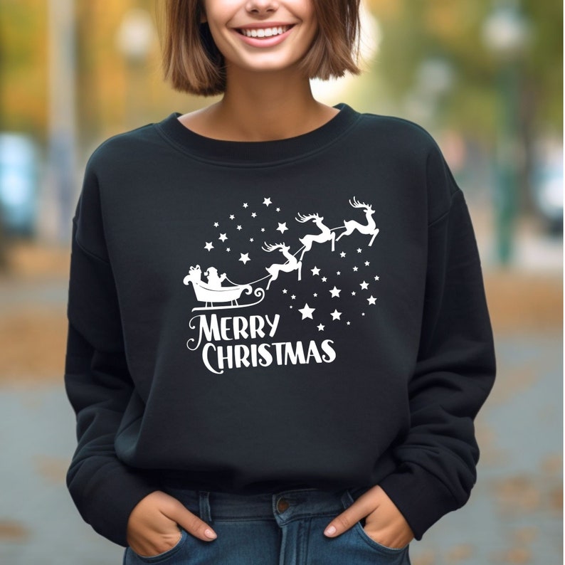 Merry Christmas Reindeer Sweatshirt, Christmas Gift, Christmas Sweater
