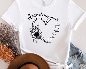 Grandma Shirt, Grandma Gift, Nana Shirt, Custom Grandma Shirt, Mothers Day Shirt, Personalized Grandma Shirt, Grandkids Name Shirt, Mimi Tee