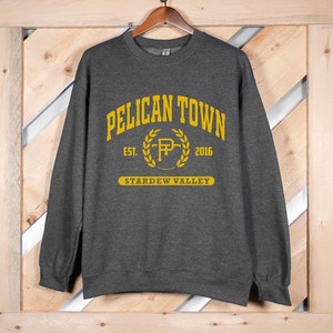 Pelican Town Crewneck Sweatshirt, Stardew Valley Sweatshirt , College Style Stardew Valley Shirt , Stardew Valley Gift, Gamer Gift Hoodie