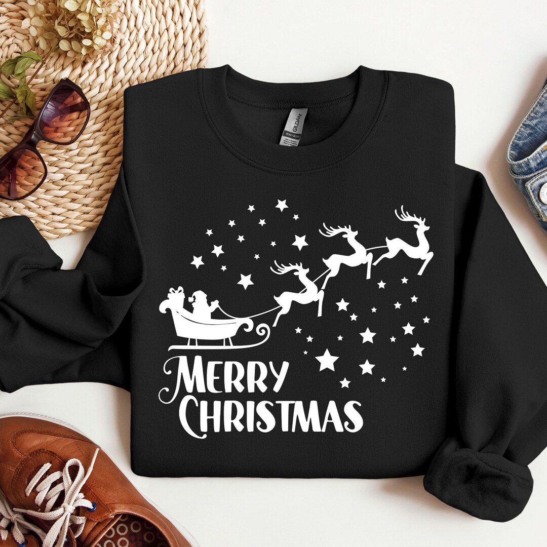 Merry Christmas Reindeer Sweatshirt, Christmas Gift, Christmas Sweater